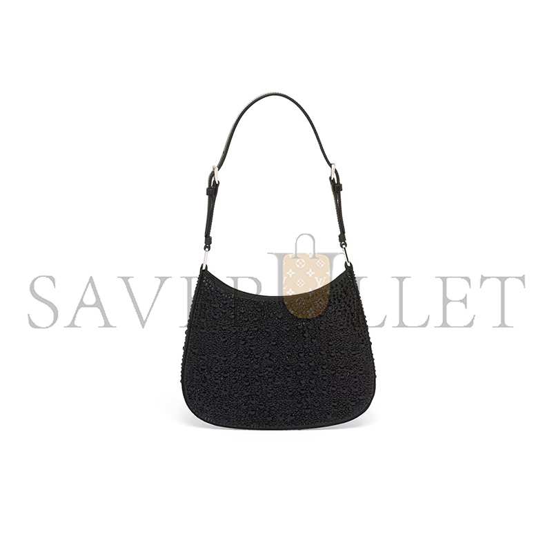 Pra*a cleo satin bag with crystals 1bc169 (22*18.5*4.5cm)